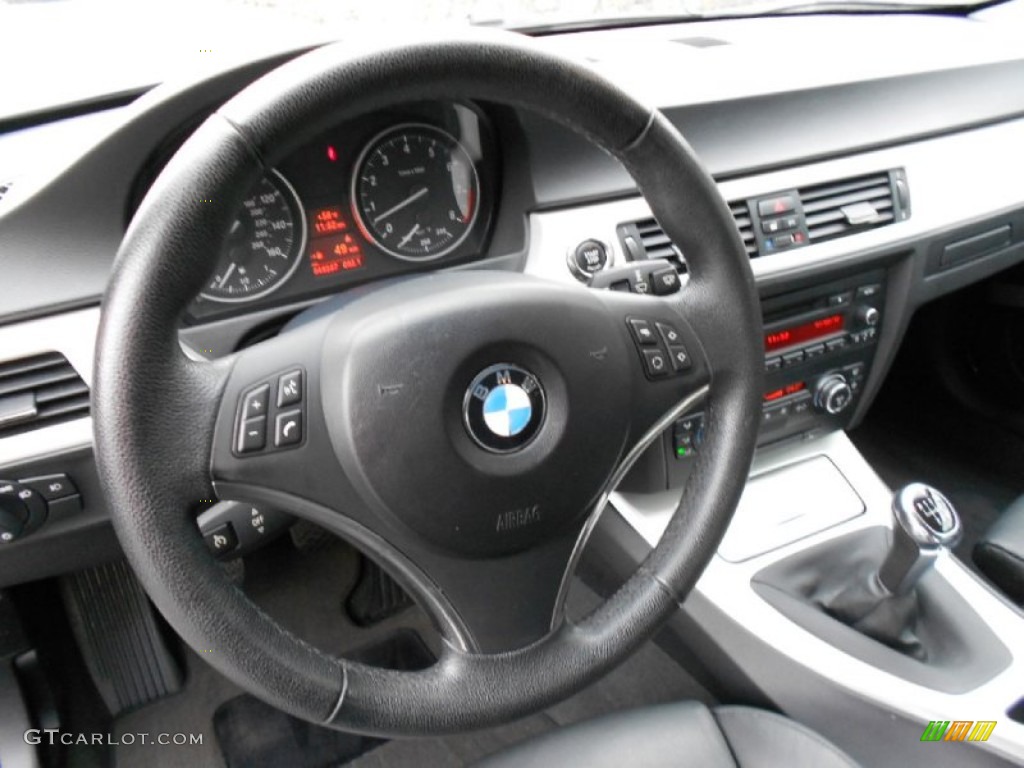 2008 BMW 3 Series 335i Coupe Black Steering Wheel Photo #59487431