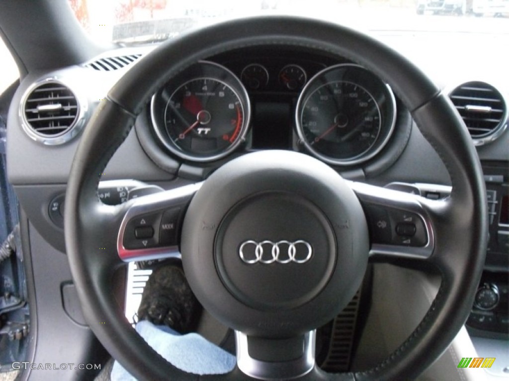 2009 Audi TT 2.0T quattro Roadster Limestone Grey Steering Wheel Photo #59488697