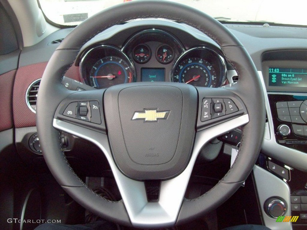 2012 Chevrolet Cruze LT/RS Jet Black/Sport Red Steering Wheel Photo #59489592