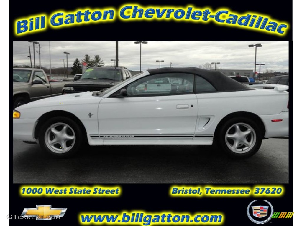 1998 Mustang V6 Convertible - Ultra White / Medium Graphite photo #1