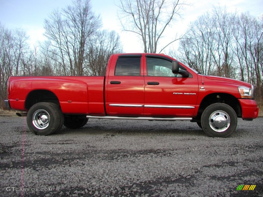 2006 Ram 3500 Laramie Quad Cab 4x4 Dually - Flame Red / Medium Slate Gray photo #8