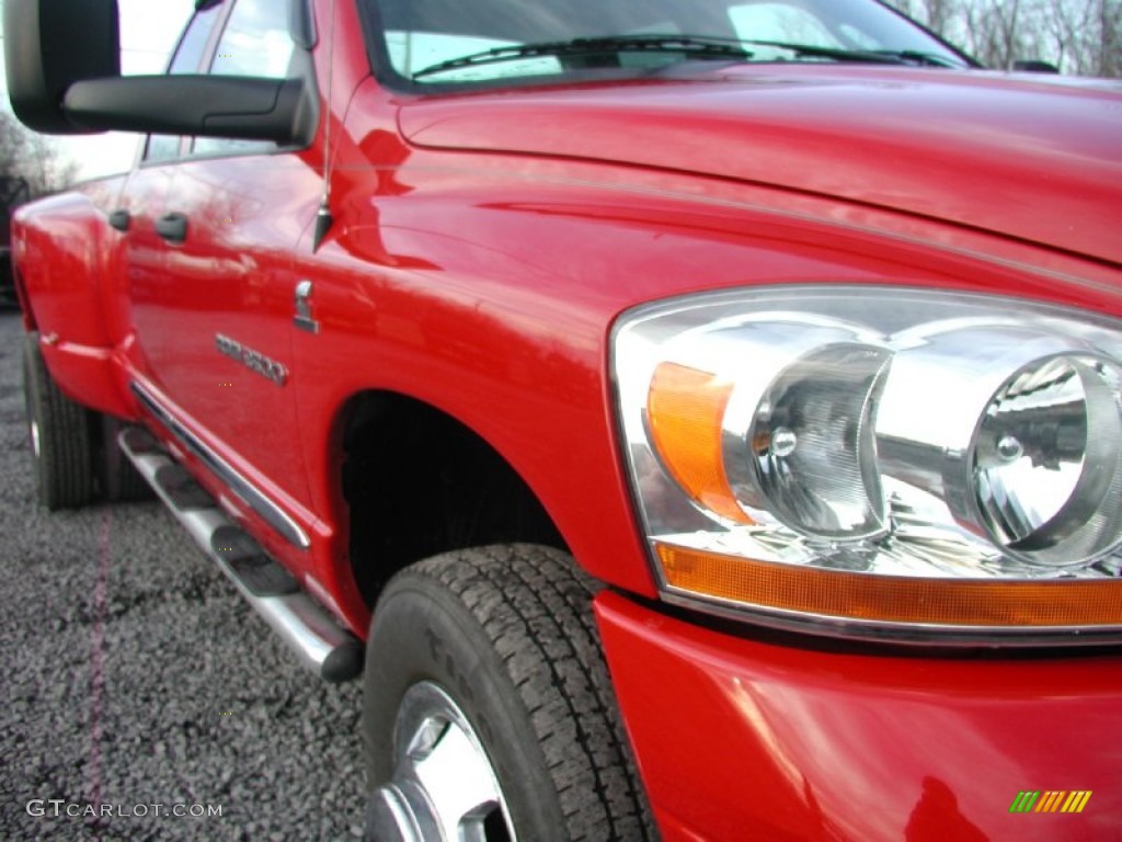 2006 Ram 3500 Laramie Quad Cab 4x4 Dually - Flame Red / Medium Slate Gray photo #11