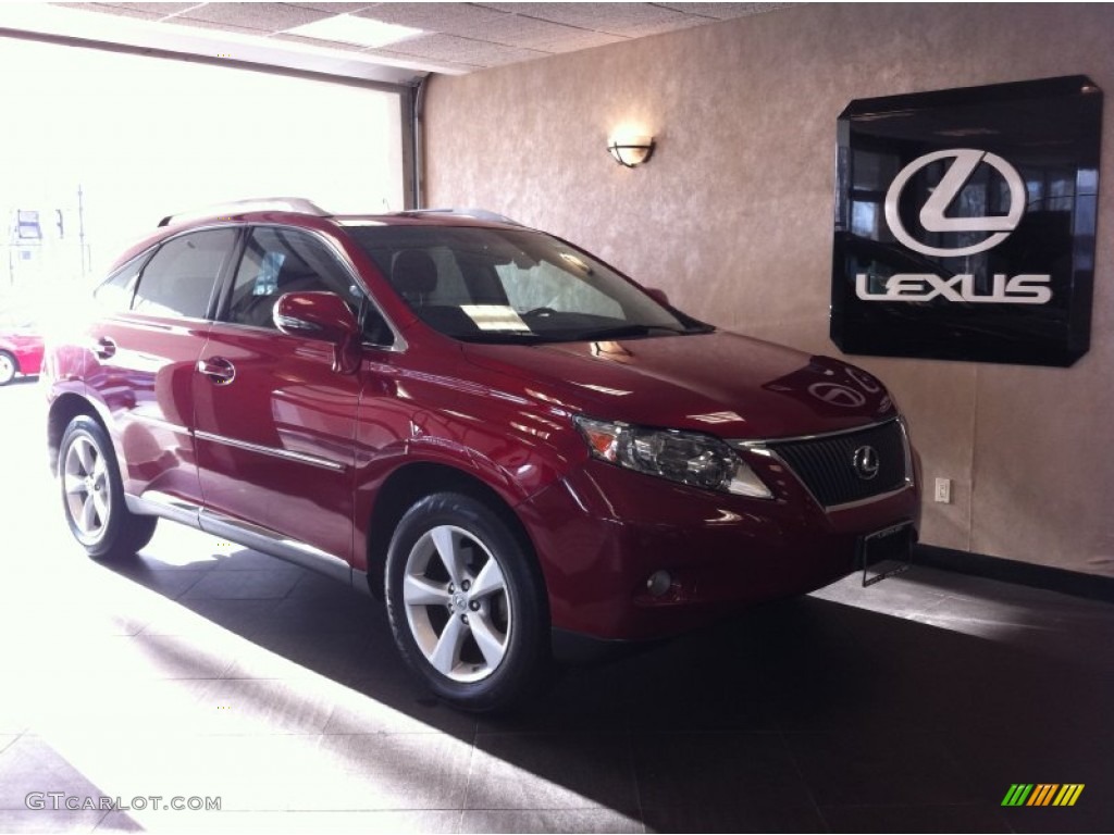 2010 RX 350 AWD - Matador Red Mica / Black/Brown Walnut photo #1
