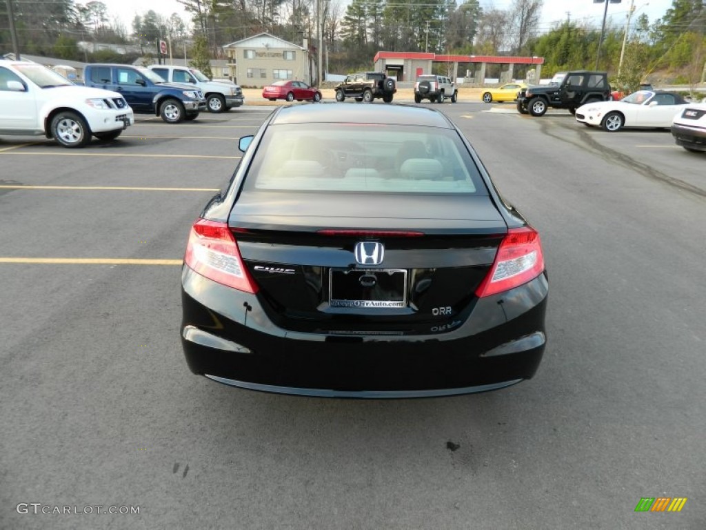 2012 Civic EX Coupe - Crystal Black Pearl / Gray photo #4