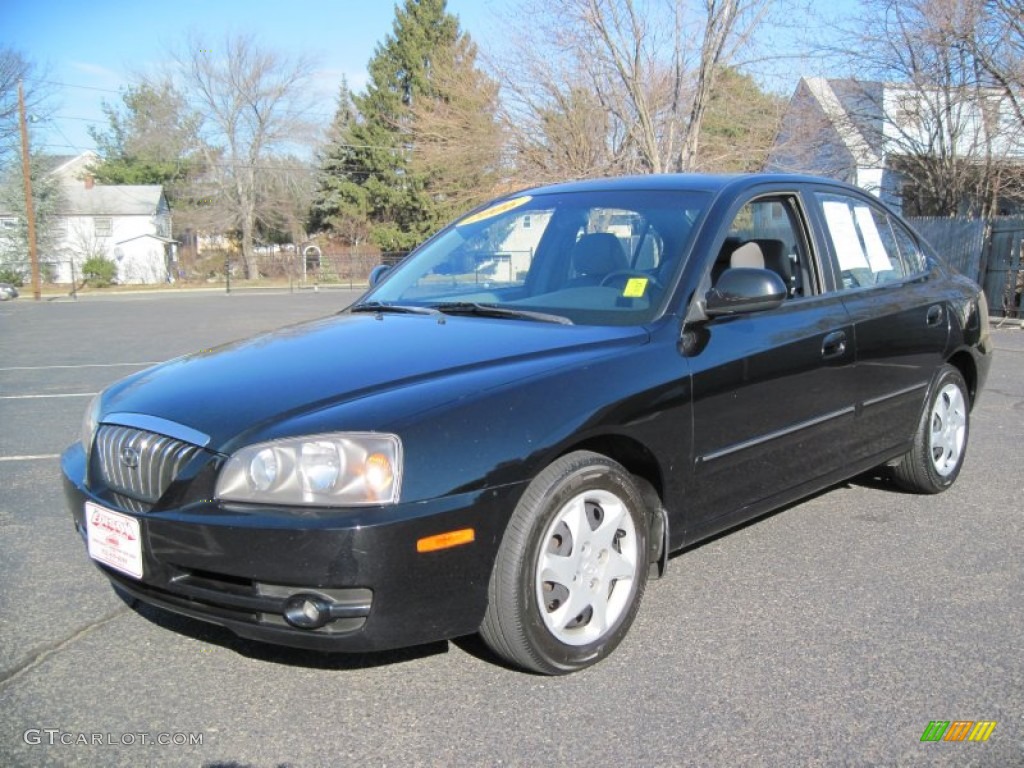 2006 Elantra Limited Sedan - Ebony Black / Gray photo #2