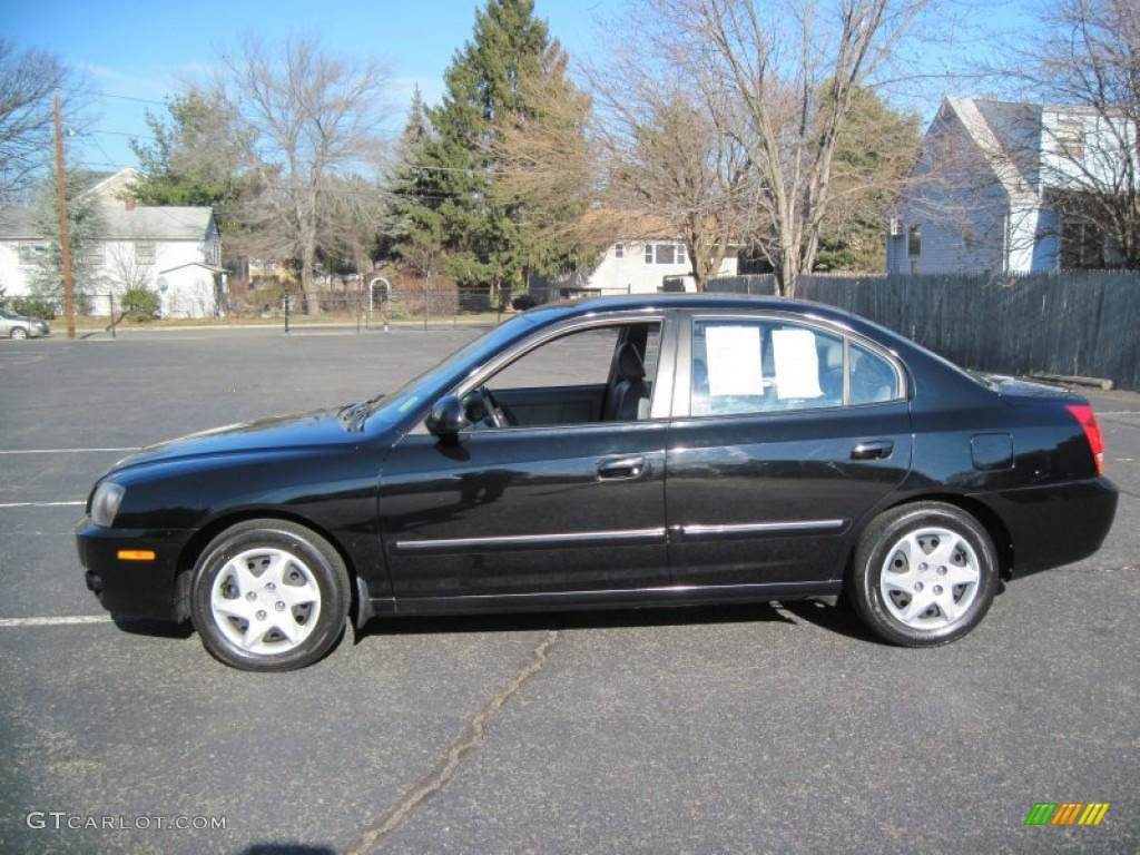 2006 Elantra Limited Sedan - Ebony Black / Gray photo #3