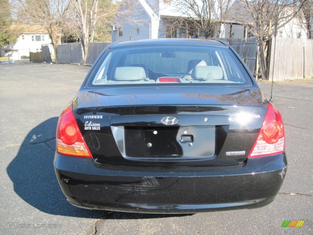 2006 Elantra Limited Sedan - Ebony Black / Gray photo #6