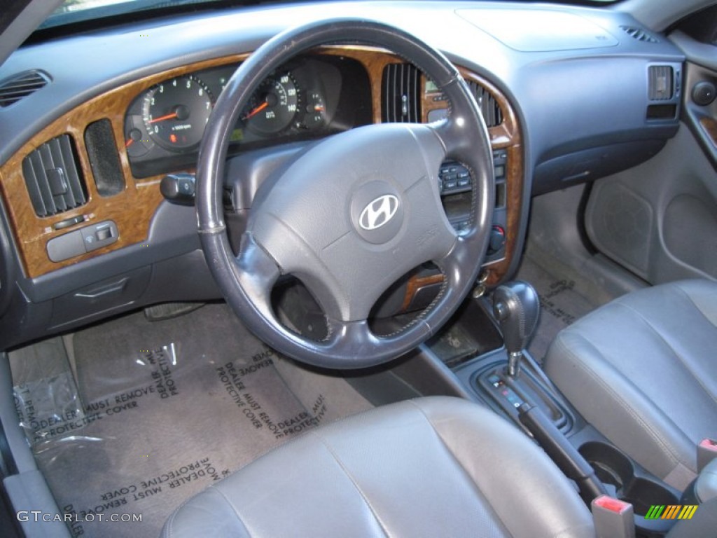 2006 Elantra Limited Sedan - Ebony Black / Gray photo #15