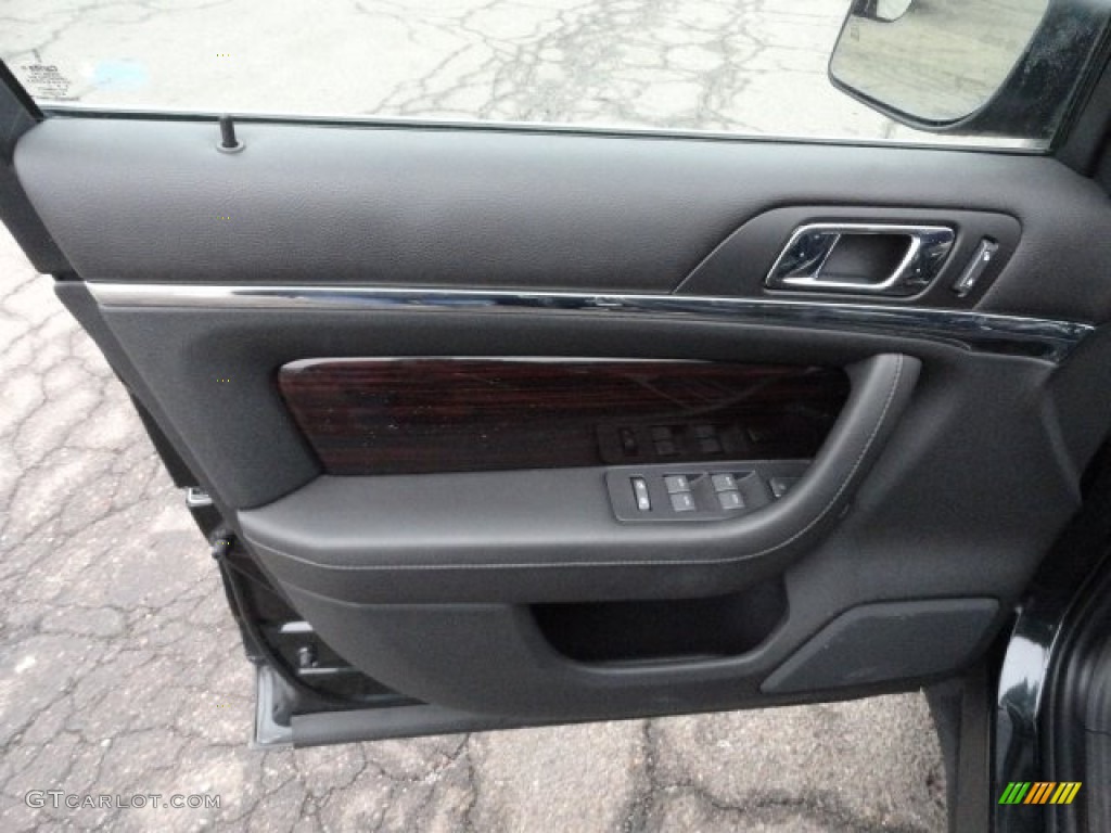 2010 Lincoln MKS AWD Charcoal Black/Fine Line Ebony Door Panel Photo #59499364
