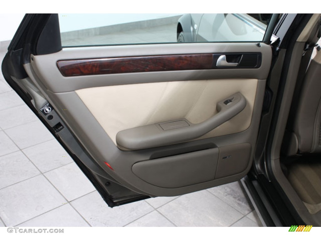 2002 Audi Allroad 2.7T quattro Ecru/Light Brown Door Panel Photo #59500401