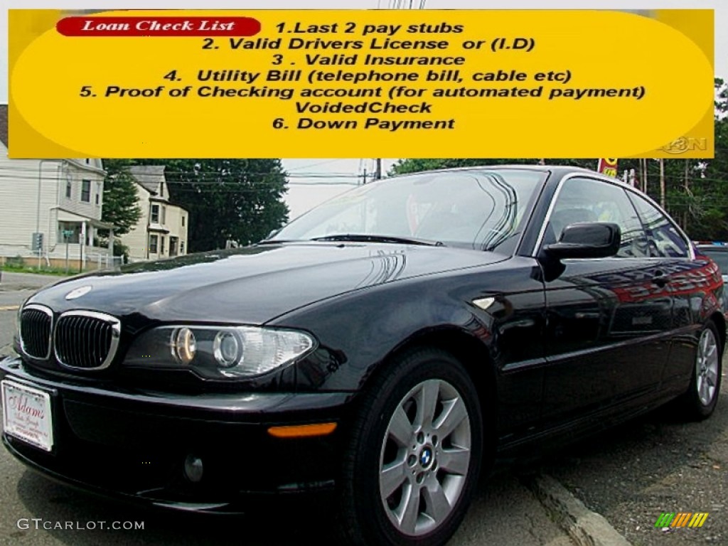 2005 3 Series 325i Coupe - Jet Black / Sand photo #2