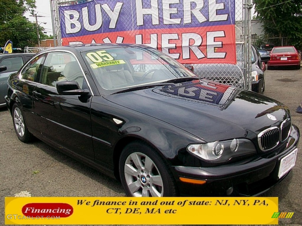 2005 3 Series 325i Coupe - Jet Black / Sand photo #3
