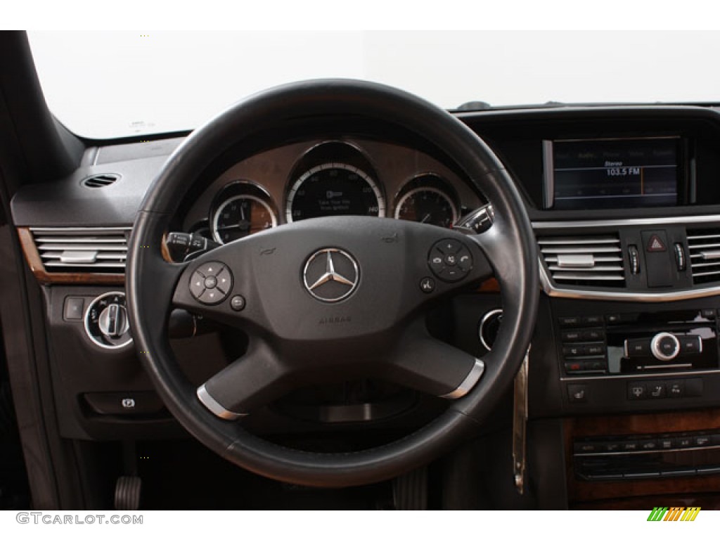 2011 Mercedes-Benz E 350 4Matic Sedan Natural Beige/Black Steering Wheel Photo #59501967