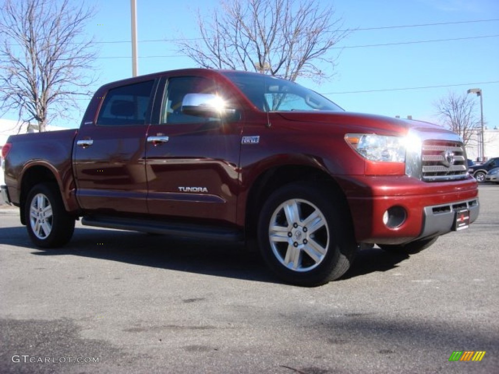 2007 Tundra Limited CrewMax - Salsa Red Pearl / Graphite Gray photo #2