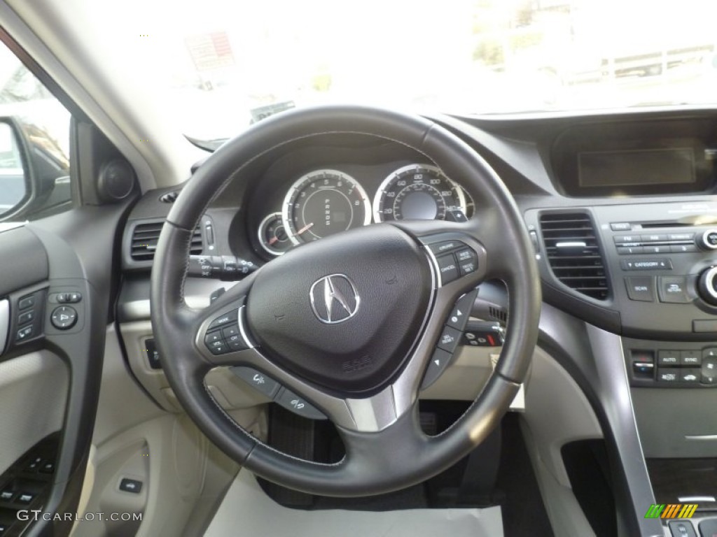 2011 Acura TSX Sedan Parchment Steering Wheel Photo #59506511