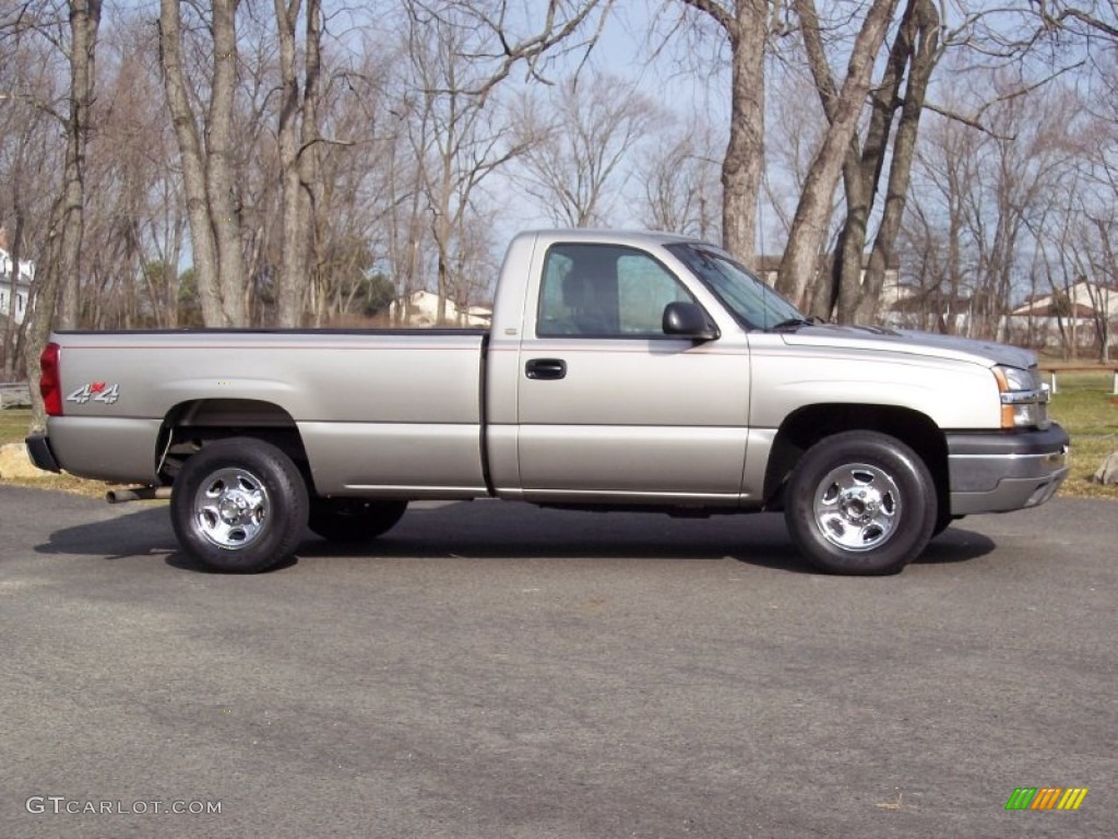 Light Pewter Metallic 2003 Chevrolet Silverado 1500 Regular Cab 4x4 Exterior Photo #59507544