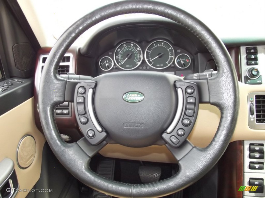 2005 Land Rover Range Rover HSE Sand/Jet Steering Wheel Photo #59507736