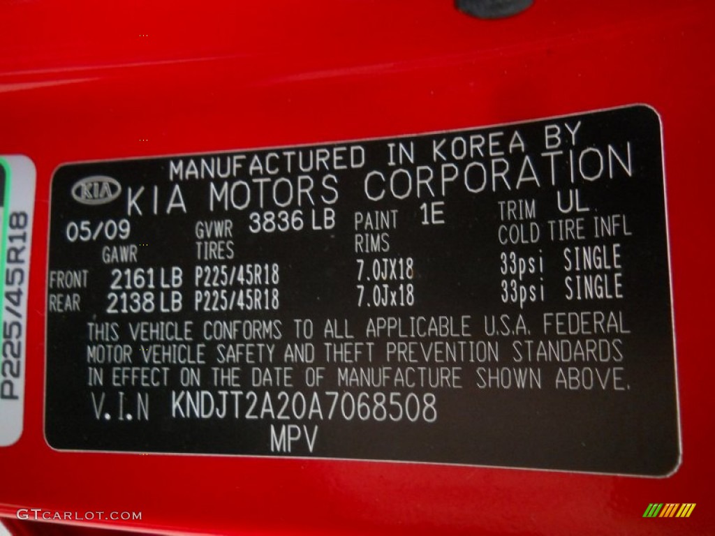 2010 Soul Color Code 1E for Molten Red Photo #59510557