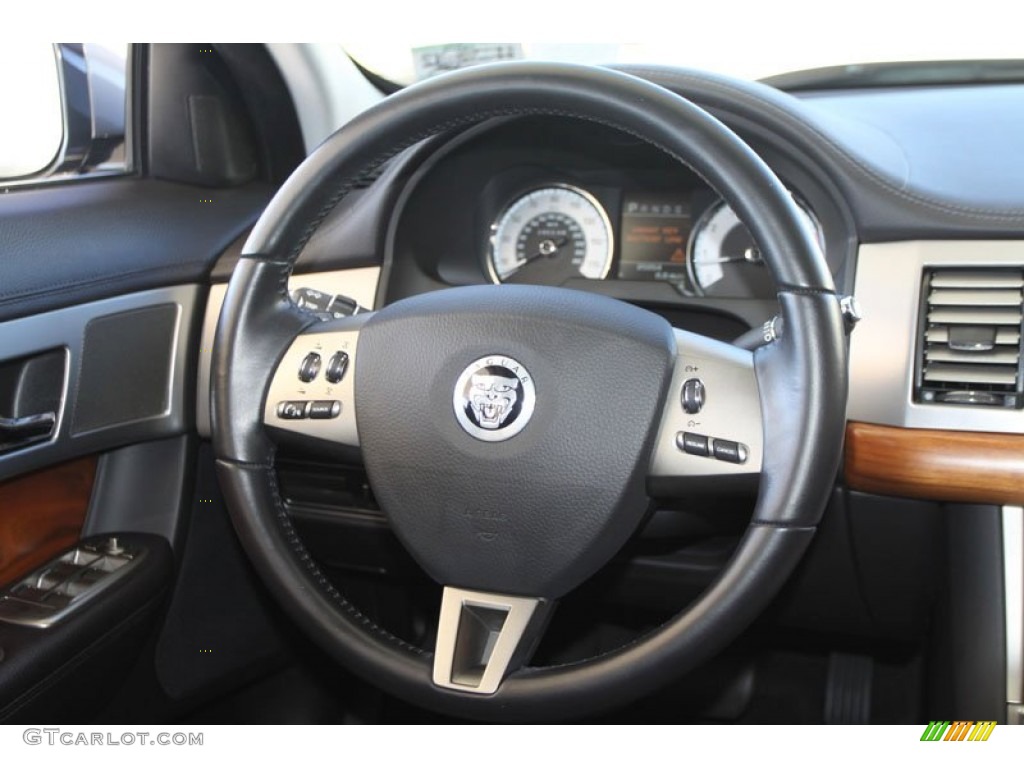 2010 Jaguar XF Sport Sedan Warm Charcoal Steering Wheel Photo #59511354