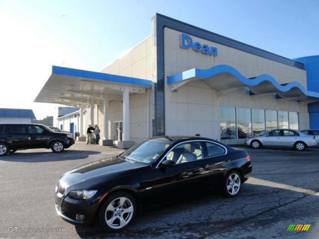 2007 3 Series 328xi Coupe - Jet Black / Saddle Brown/Black photo #1