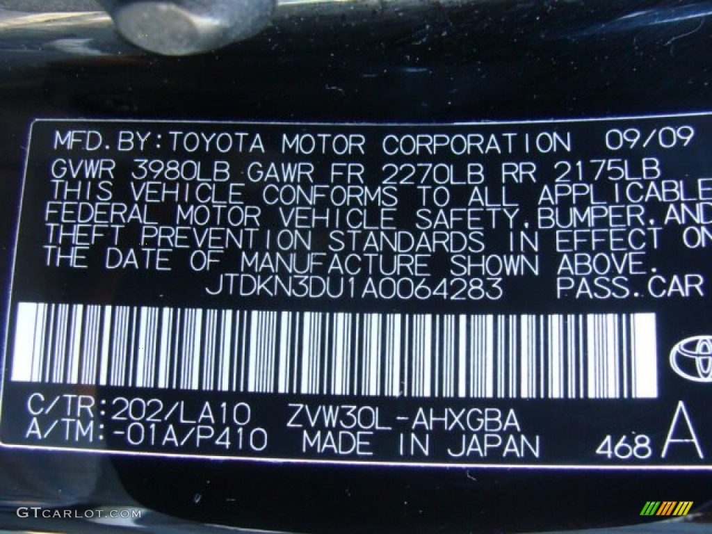 2010 Prius Hybrid IV - Black / Dark Gray photo #15