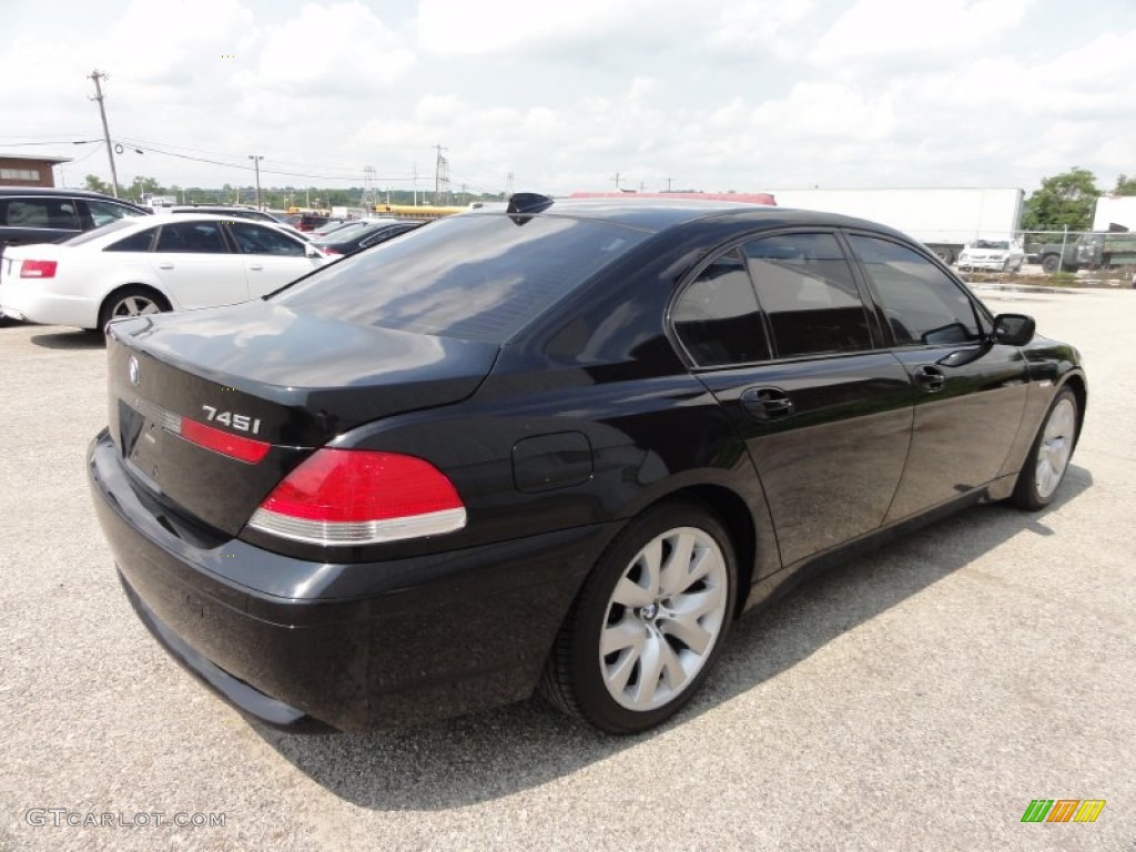 2003 7 Series 745i Sedan - Jet Black / Black/Black photo #8