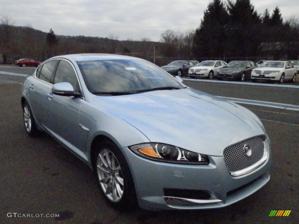 2012 XF  - Crystal Blue Metallic / Dove/Warm Charcoal photo #4