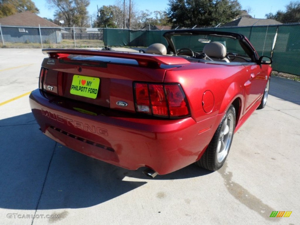 2004 Mustang GT Convertible - Redfire Metallic / Medium Parchment photo #3