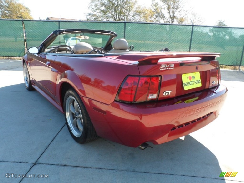 2004 Mustang GT Convertible - Redfire Metallic / Medium Parchment photo #5