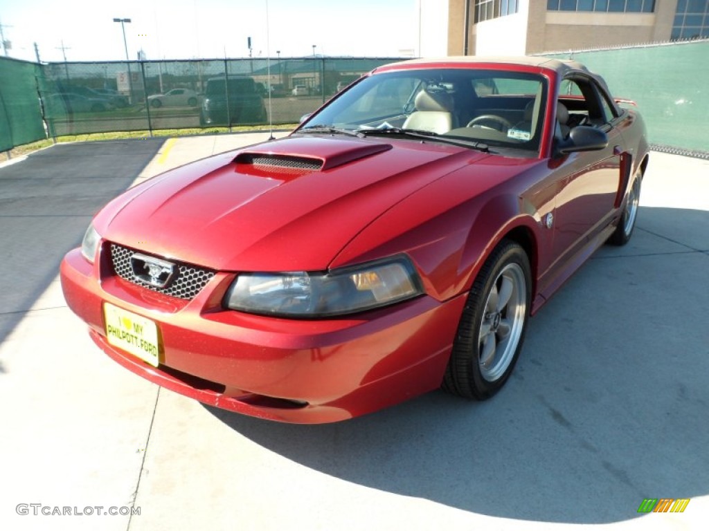 2004 Mustang GT Convertible - Redfire Metallic / Medium Parchment photo #43