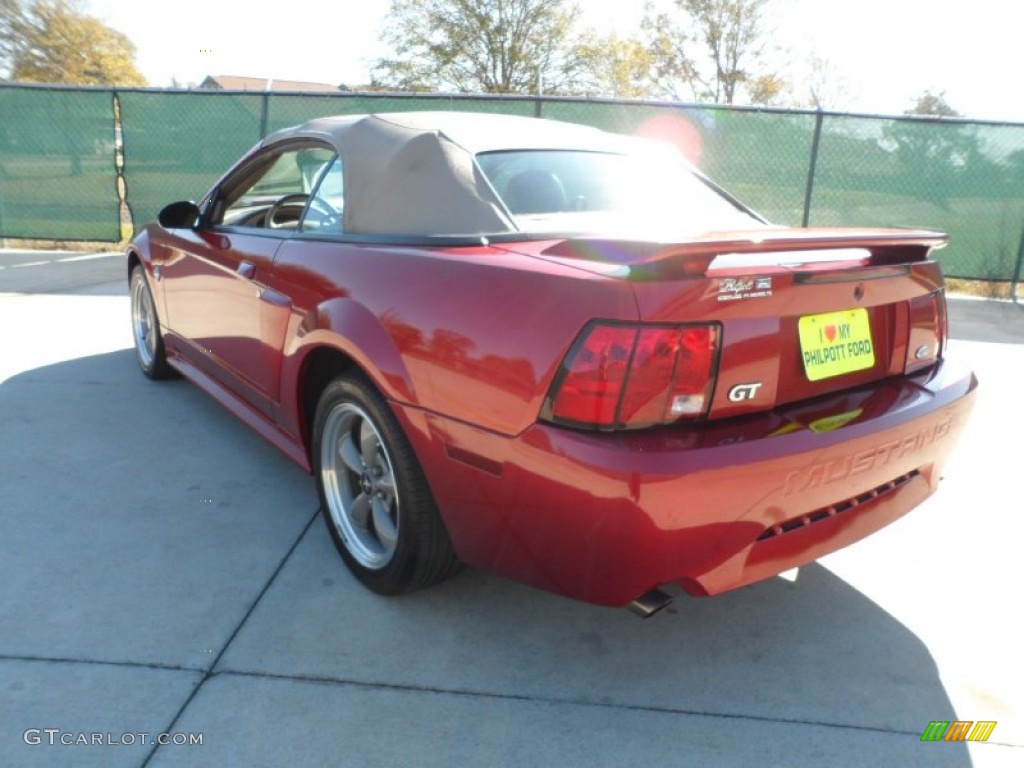2004 Mustang GT Convertible - Redfire Metallic / Medium Parchment photo #45