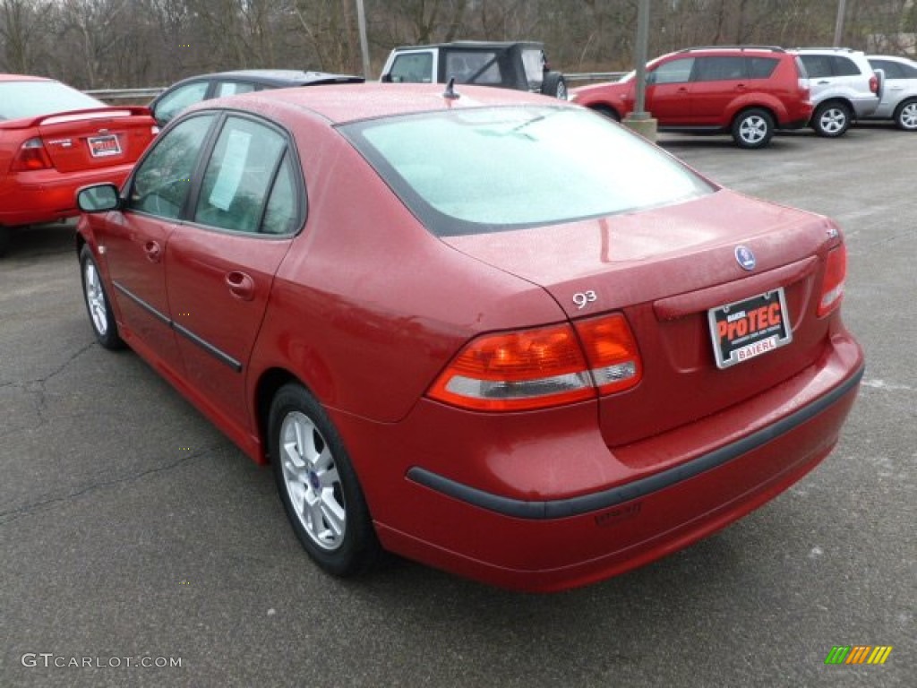 2007 9-3 2.0T Sport Sedan - Chili Red Metallic / Parchment photo #5