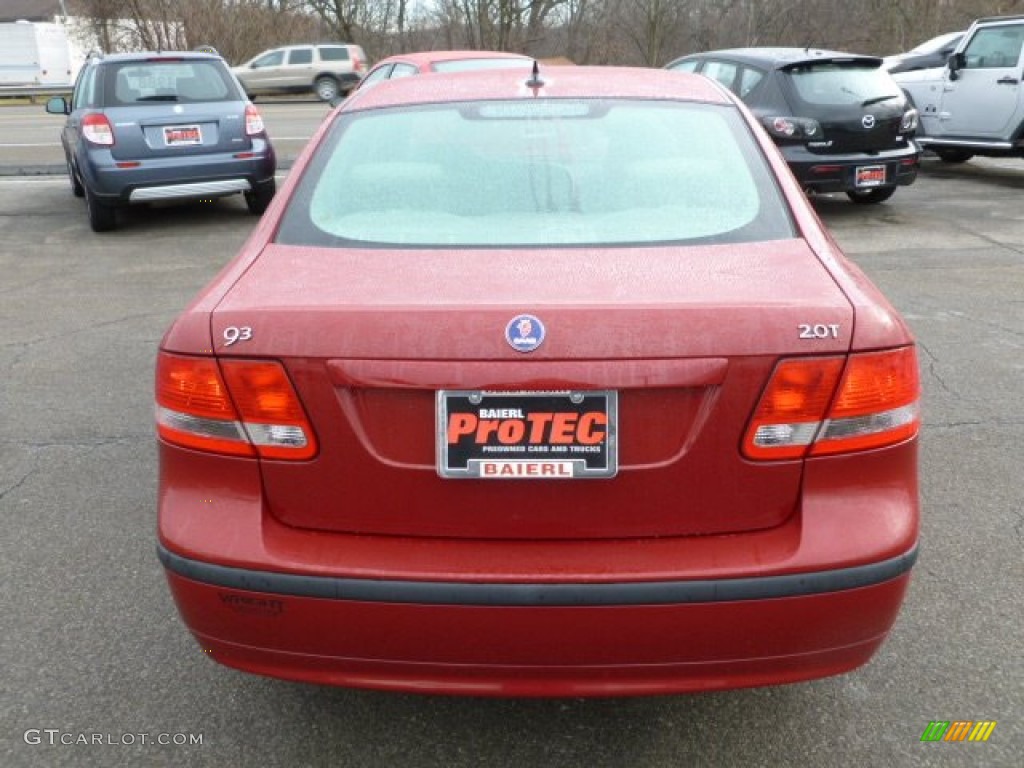 2007 9-3 2.0T Sport Sedan - Chili Red Metallic / Parchment photo #6