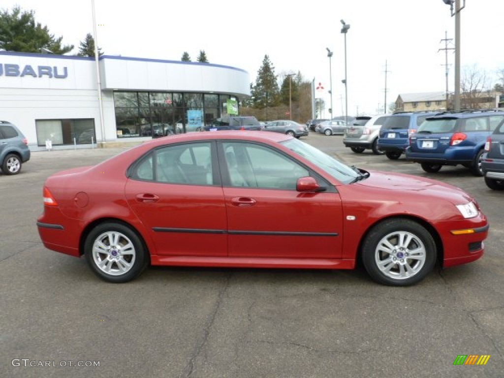 2007 9-3 2.0T Sport Sedan - Chili Red Metallic / Parchment photo #8