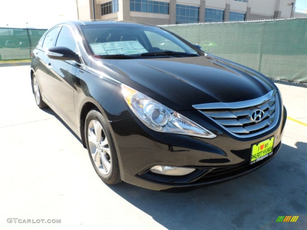 2012 Sonata Limited - Midnight Black / Gray photo #1