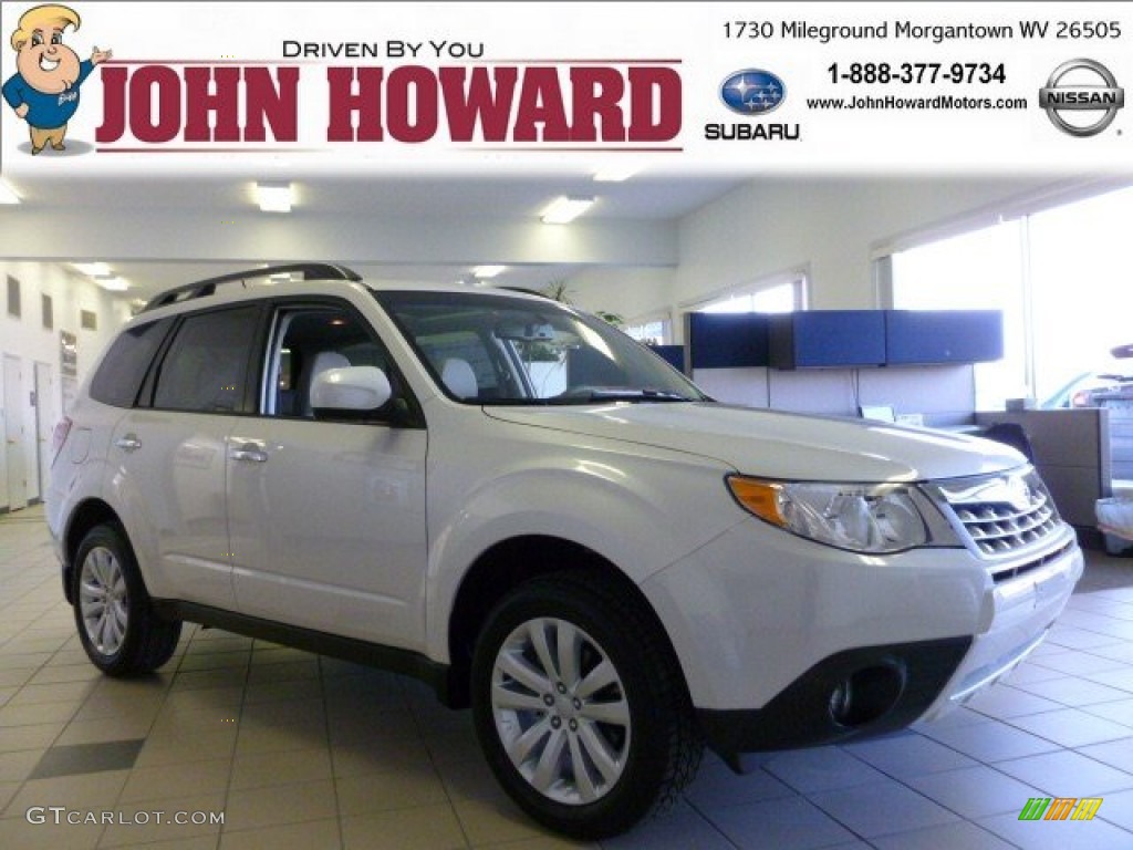 2012 Forester 2.5 X Premium - Satin White Pearl / Platinum photo #1