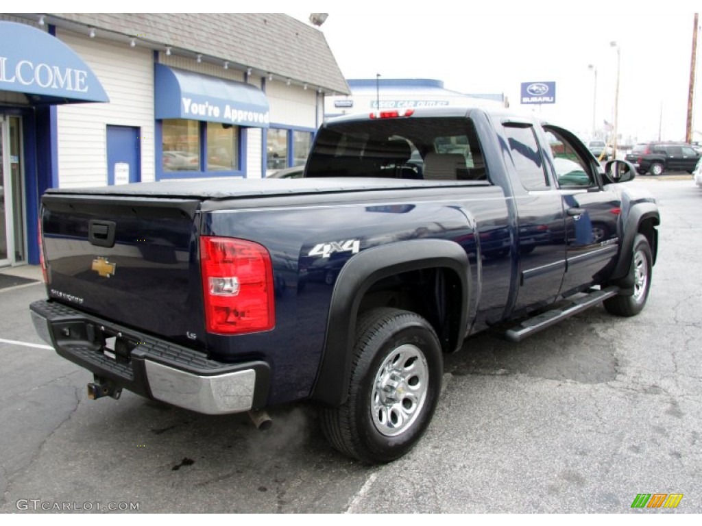 2009 Silverado 1500 LS Extended Cab 4x4 - Imperial Blue Metallic / Dark Titanium photo #7