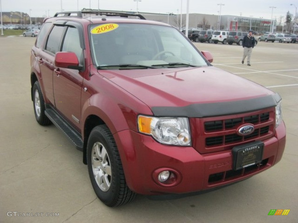 2008 Escape Limited 4WD - Redfire Metallic / Camel photo #1