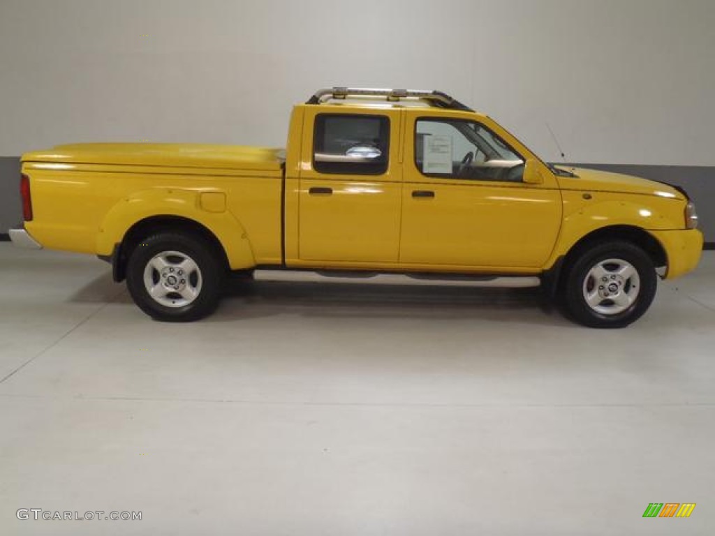 Solar Yellow 2002 Nissan Frontier SE Crew Cab Exterior Photo #59522481