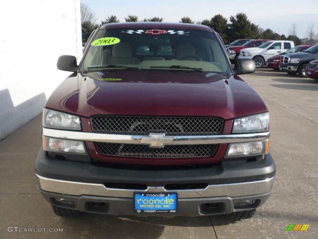 2003 Silverado 1500 Z71 Extended Cab 4x4 - Dark Carmine Red Metallic / Tan photo #1