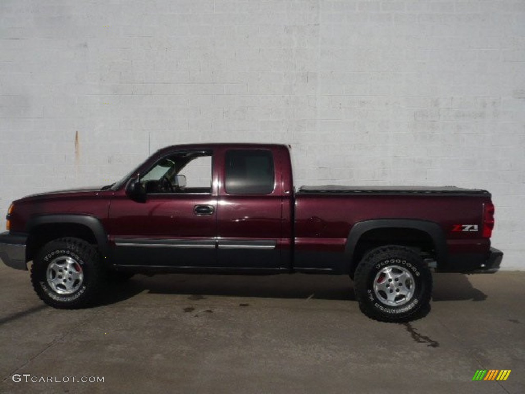 Dark Carmine Red Metallic 2003 Chevrolet Silverado 1500 Z71 Extended Cab 4x4 Exterior Photo #59525887