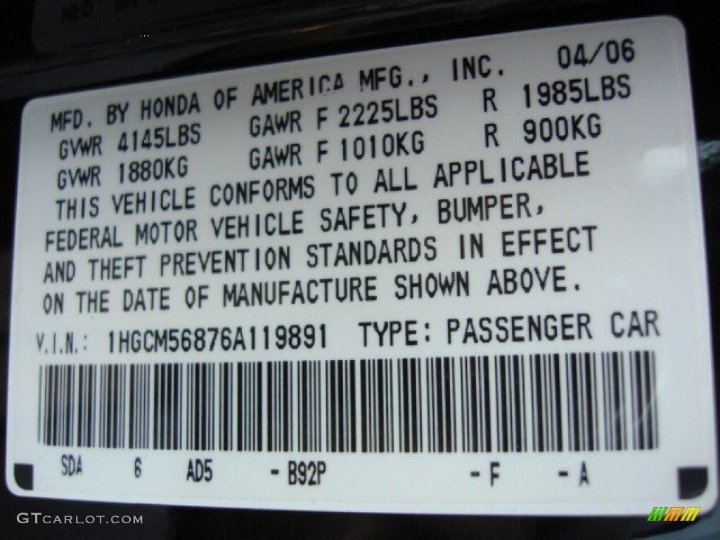 2006 Accord EX-L Sedan - Nighthawk Black Pearl / Ivory photo #28
