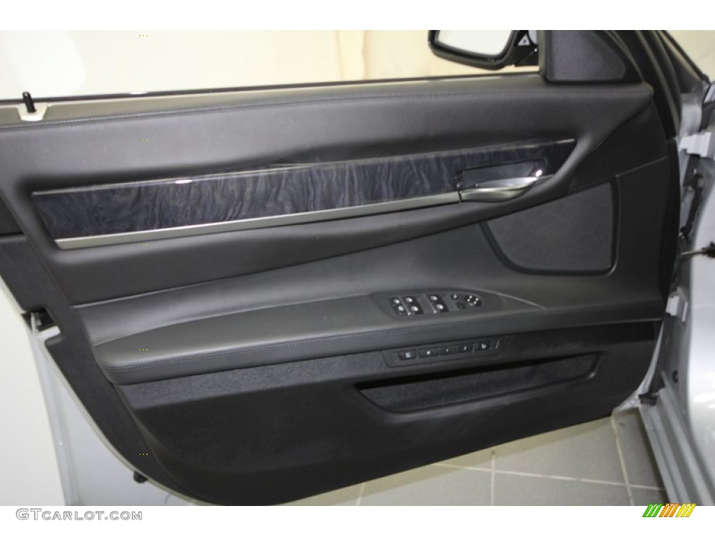 2009 BMW 7 Series 750i Sedan Black Nappa Leather Door Panel Photo #59530740