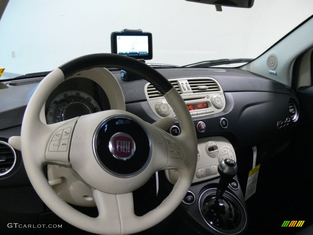 2012 Fiat 500 c cabrio Gucci 500 by Gucci Nero (Black) Steering Wheel Photo #59535382