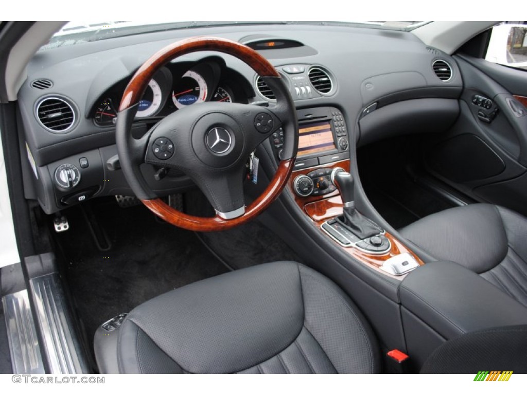Black Interior 2009 Mercedes-Benz SL 550 Roadster Photo #59536621