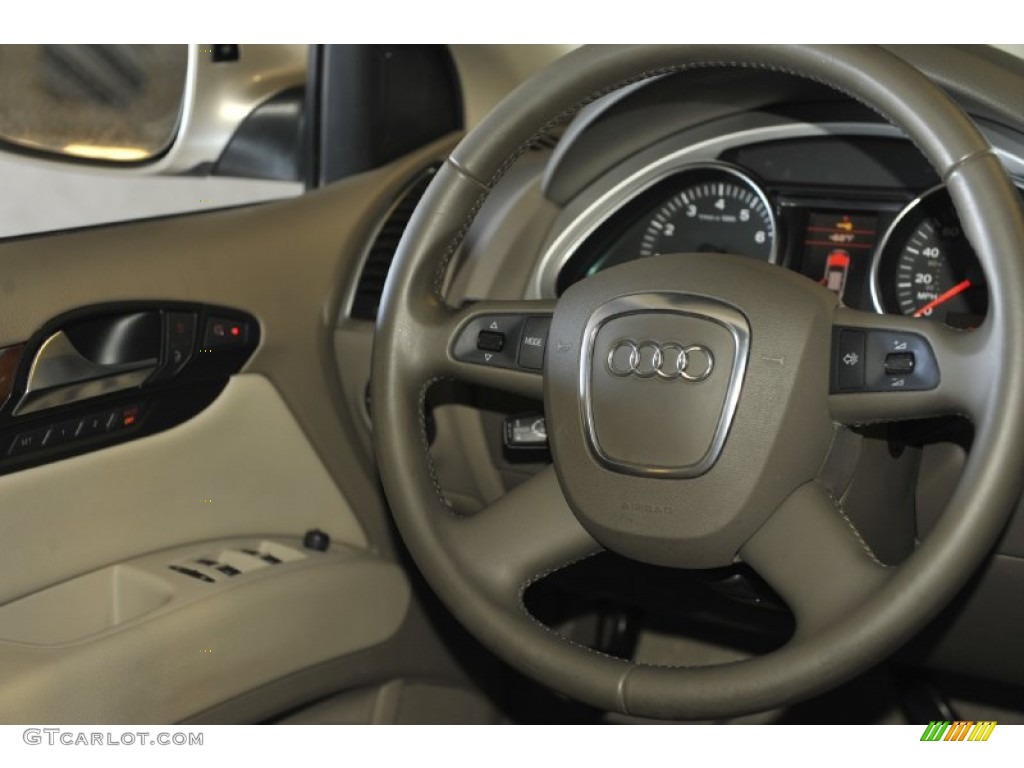 2007 Audi Q7 3.6 Premium quattro Cardamom Beige Steering Wheel Photo #59537857