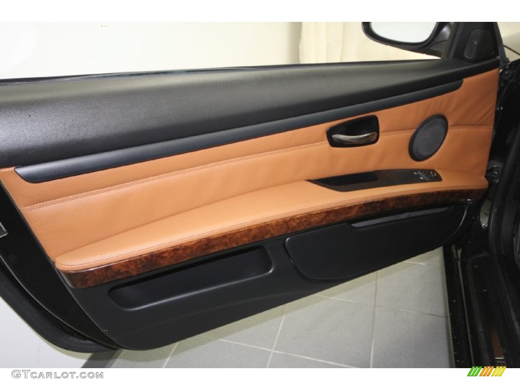 2008 BMW 3 Series 328i Coupe Saddle Brown/Black Door Panel Photo #59538100