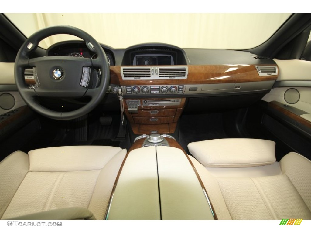 2008 BMW 7 Series 750Li Sedan Beige Dashboard Photo #59538348