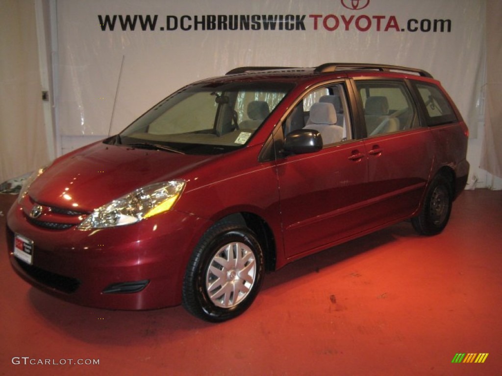 2008 Sienna CE - Salsa Red Pearl / Fawn photo #1