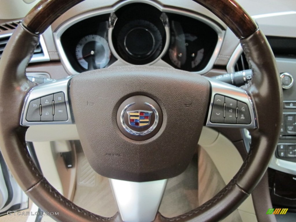 2011 Cadillac SRX 4 V6 Turbo AWD Shale/Brownstone Steering Wheel Photo #59542681